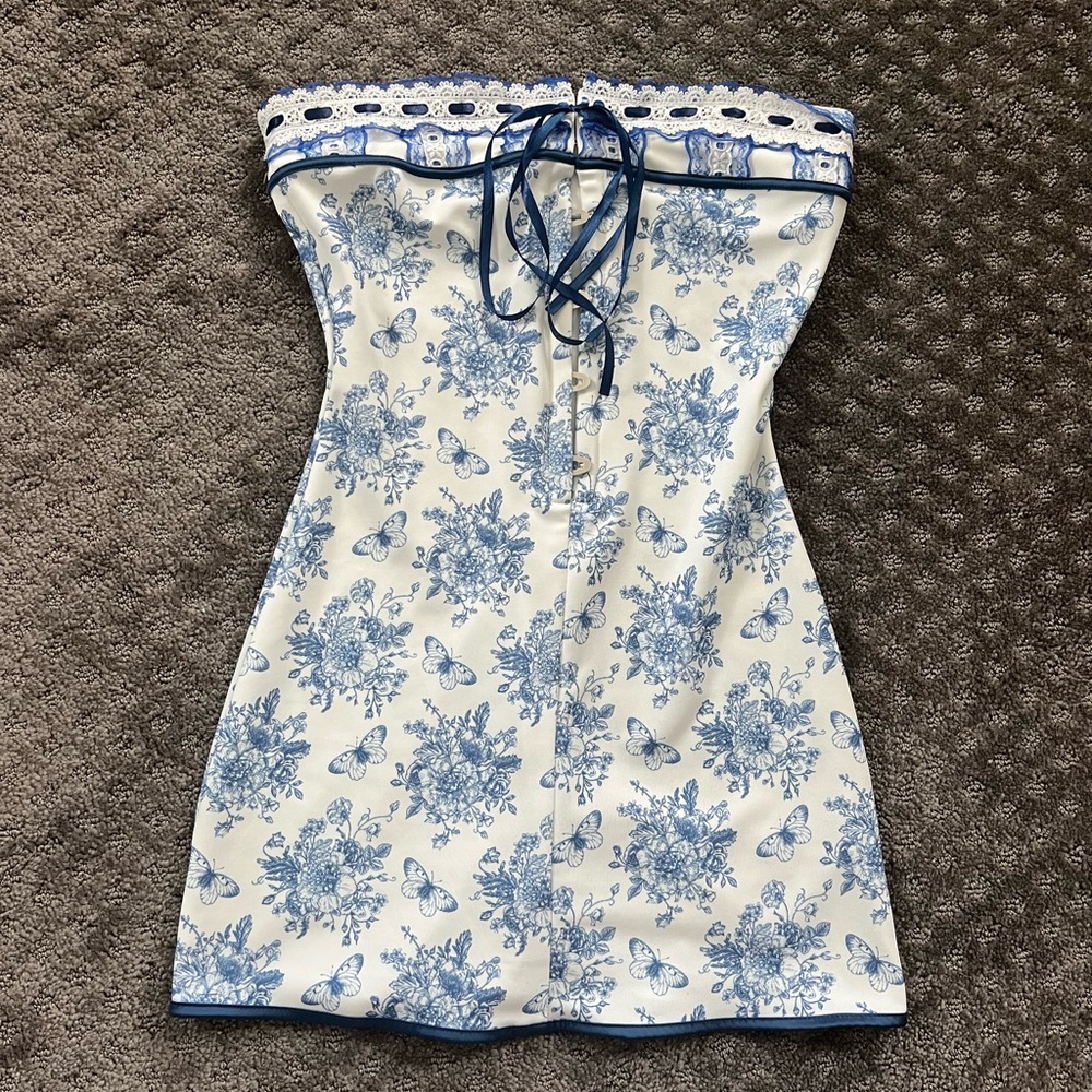 Blue floral summer dress